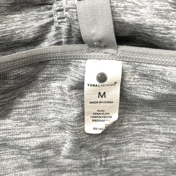 Yogalicious Size Medium Women’s Gray Lined Wireless Racer Back Sports Bra - Picture 6 of 11